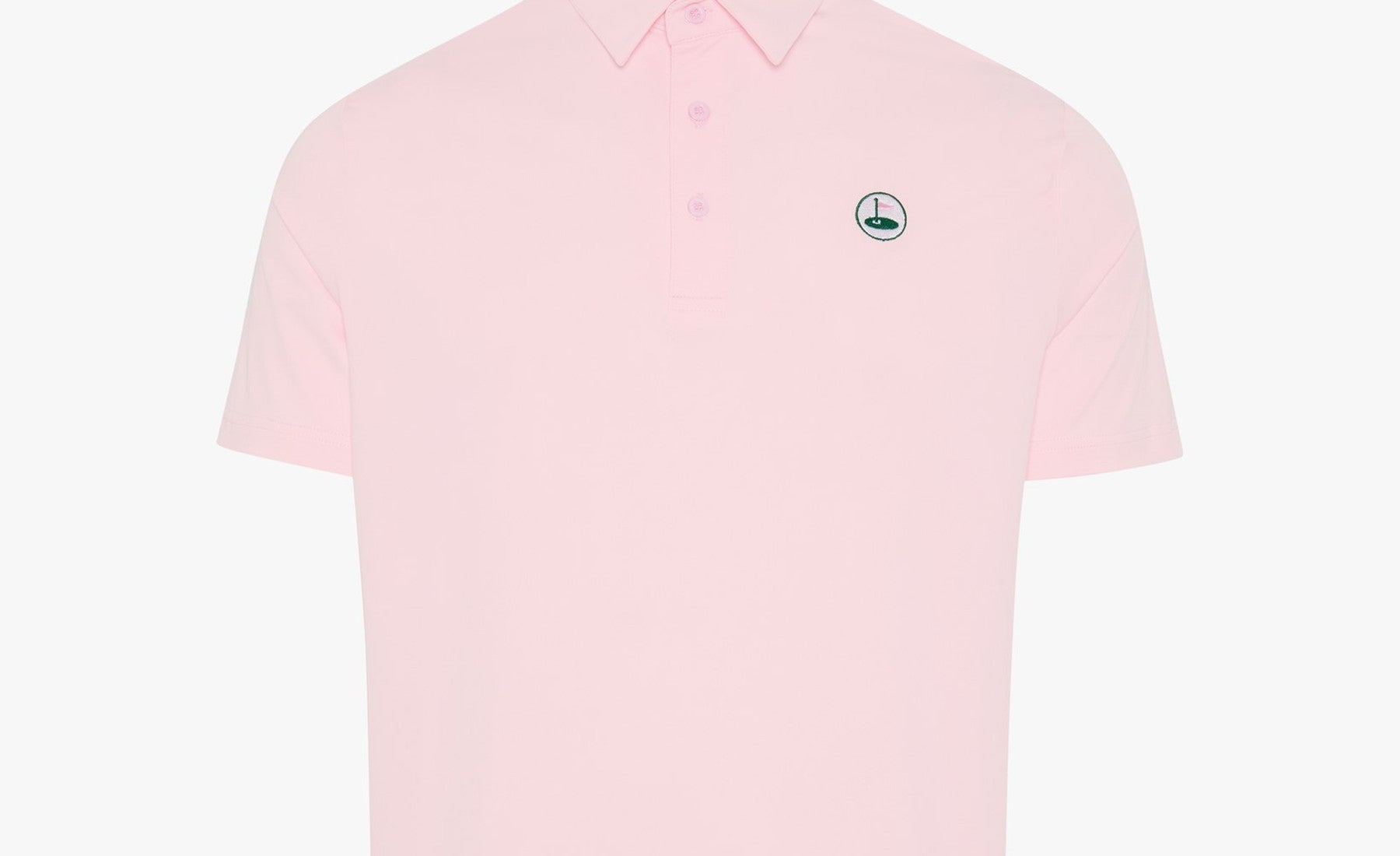The Brancaster pink performance golf polo by Palvento