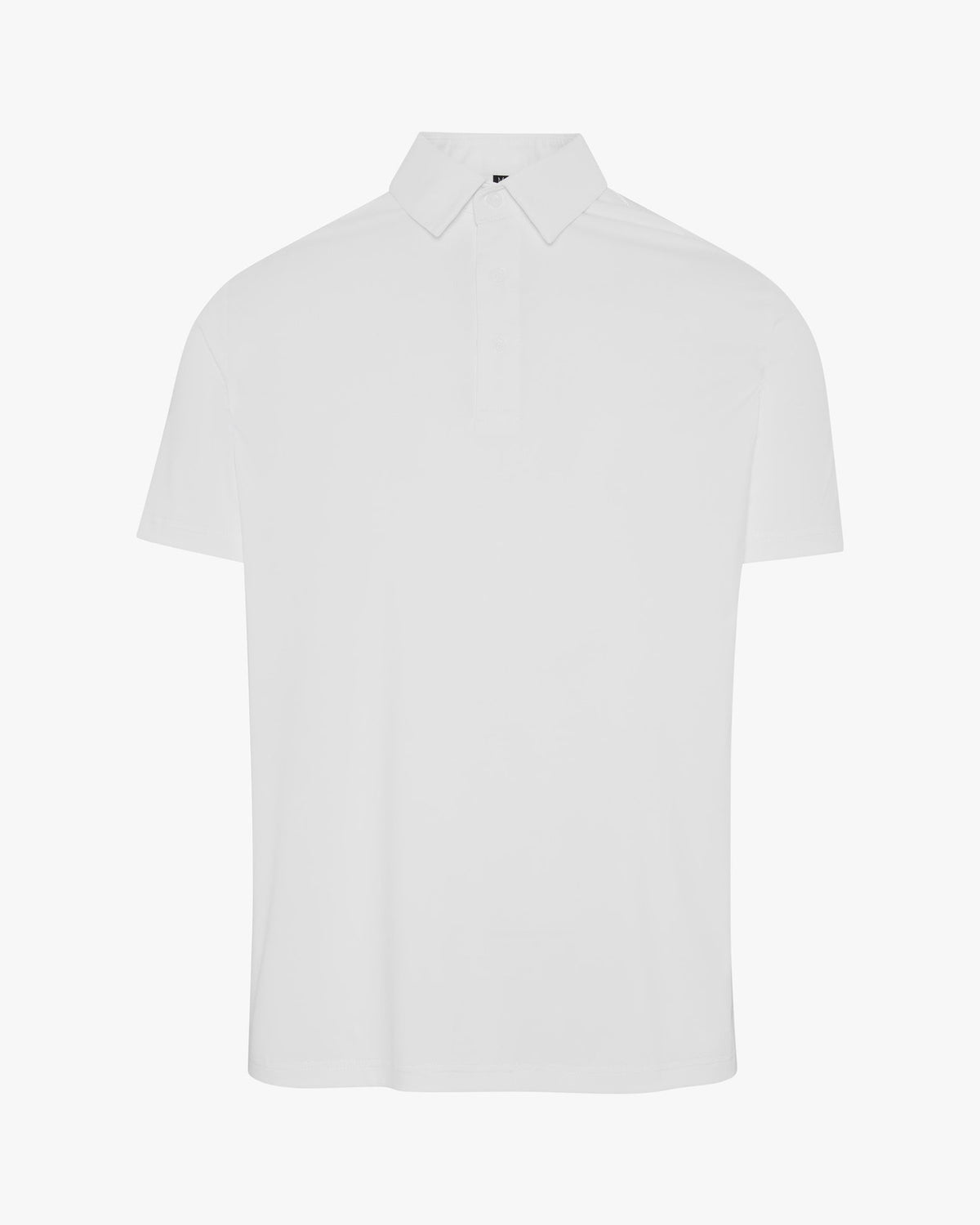 The Waverley white performance golf polo by Palvento, front view