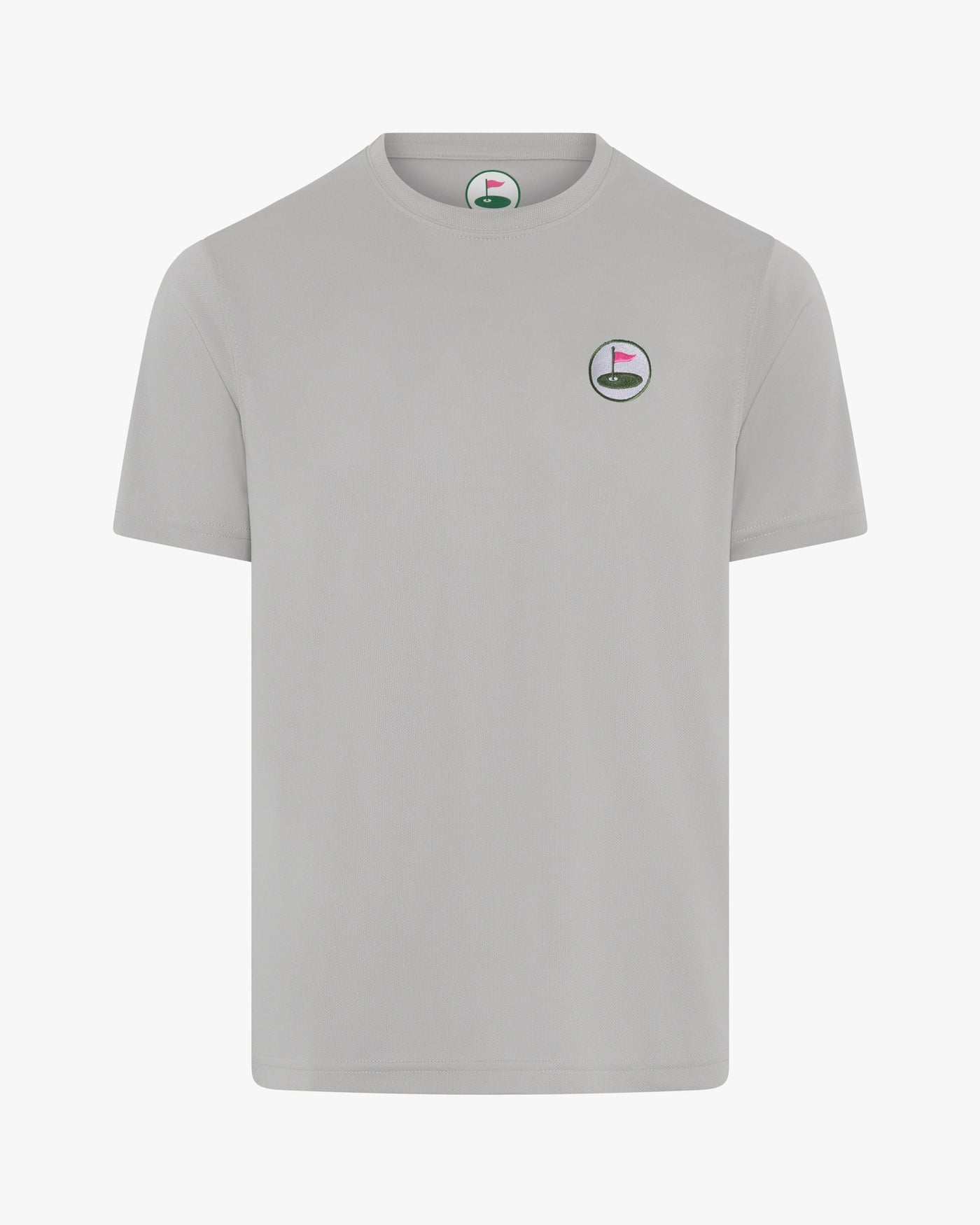 Palvento Seabury men's performance golf tee in grey, front view