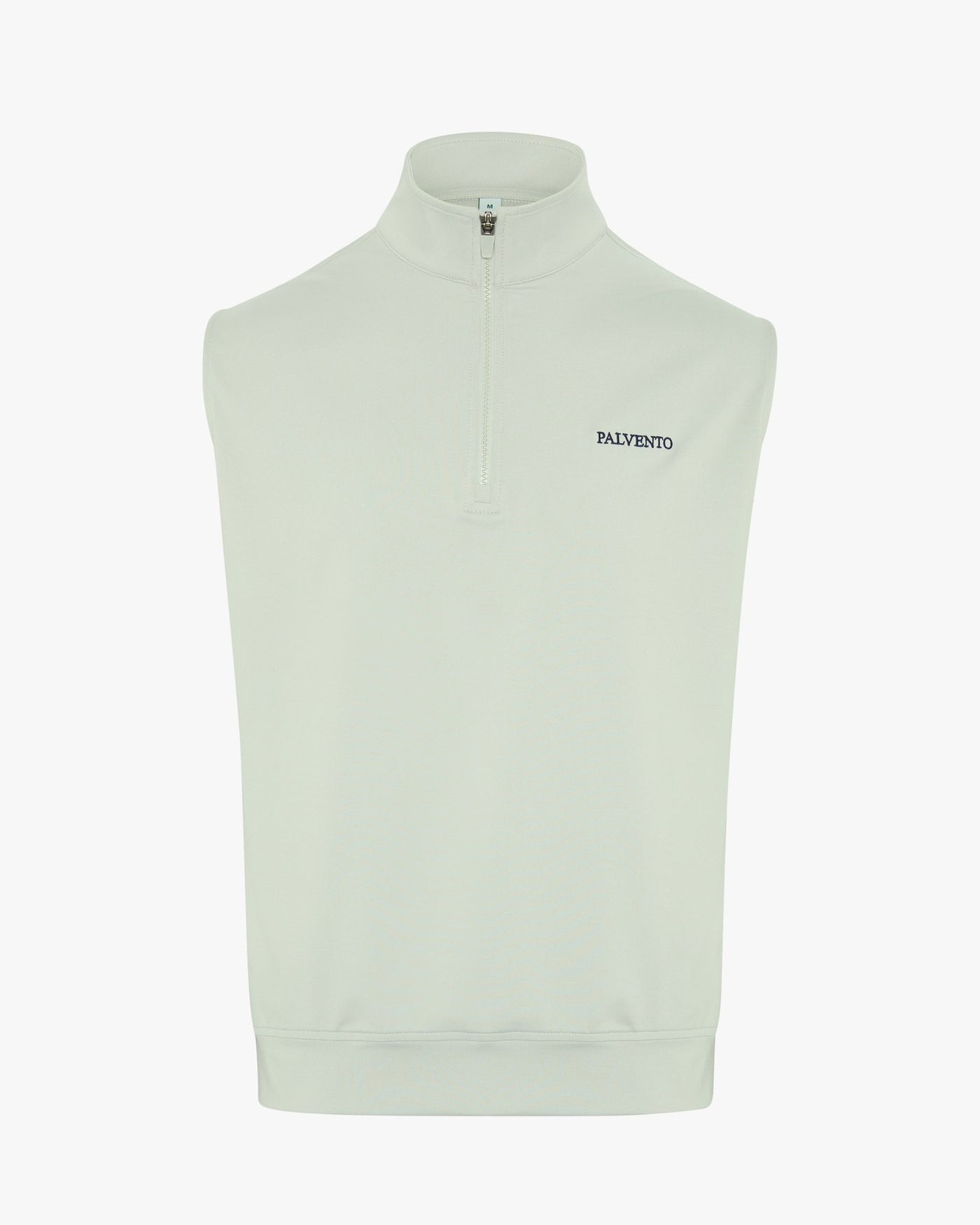 The Carrick grey performance golf vest by Palvento, front view