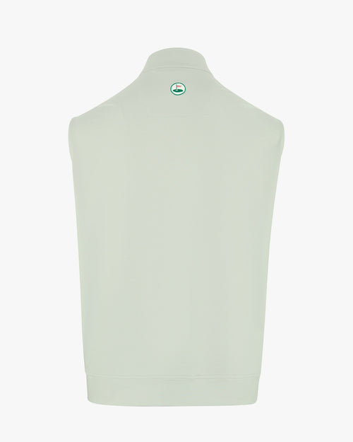 The Carrick grey performance golf vest by Palvento, back view