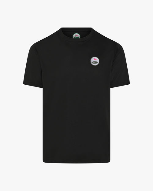 black palvento t-shirt with a logo on a white background
